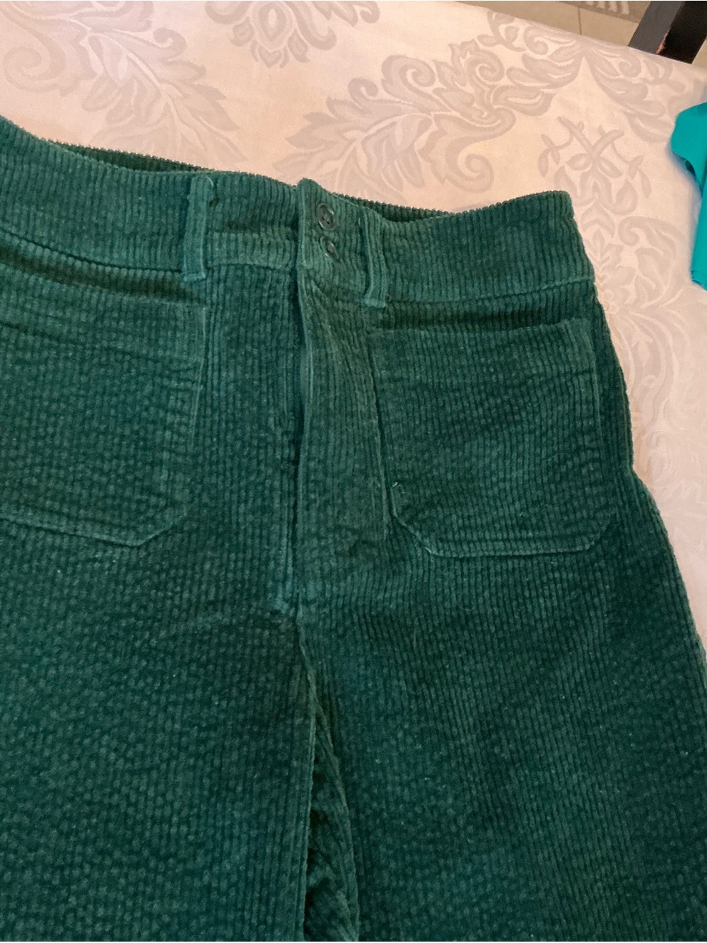 Faherty Emerald Green Corduroy Kids Skirt